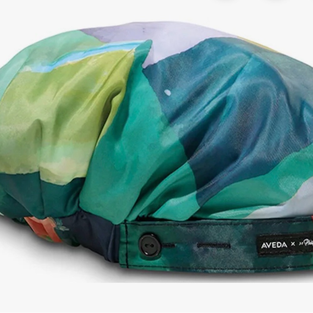 Aveda x Philip Lim shower cap hat hair accessory colorful abstract - Picture 2 of 5